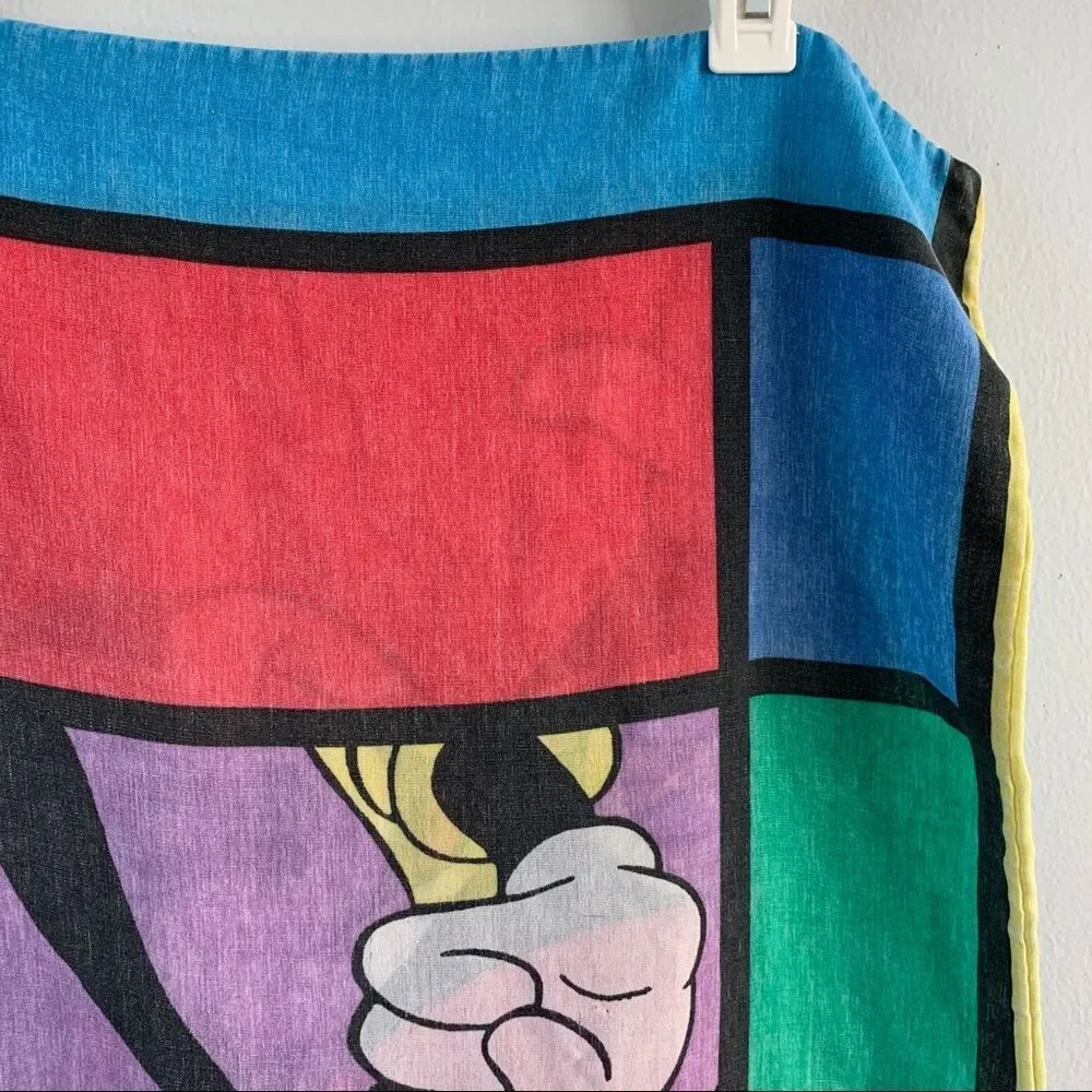 Vintage 90s Mickey Mouse Pillowcase Disney Goofy Color Block Large Graphic